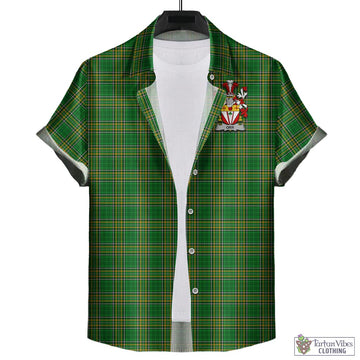 Orr Irish Clan Tartan Short Sleeve Button Up with Coat of Arms
