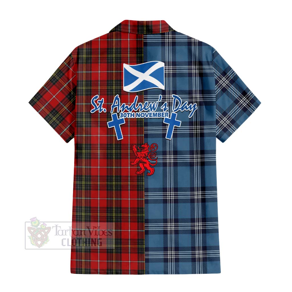 Orr Tartan Hawaiian Shirt Happy St. Andrew's Day Half Tartan Style - Tartan Vibes Clothing