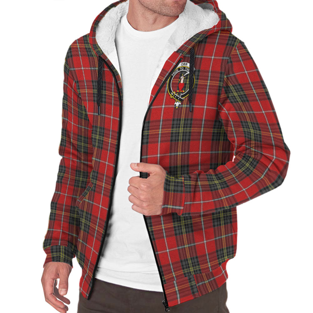 Orr Tartan Sherpa Hoodie with Family Crest - Tartan Vibes Clothing