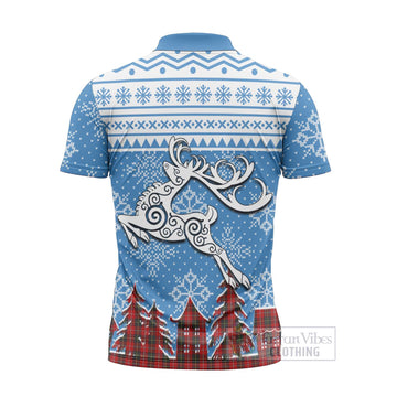 Orr Clan Christmas Zipper Polo Shirt Celtic Reindeer Style - Tartan Vibes Clothing