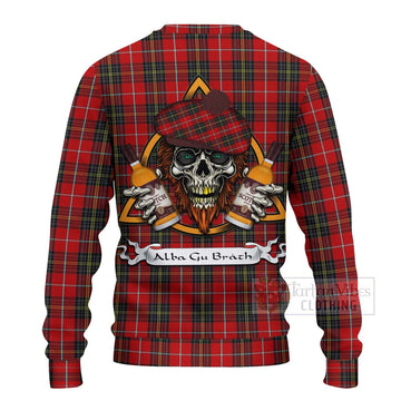 Orr Tartan Ugly Sweater with Family Crest and Bearded Skull Holding Bottles of Whiskey - Tartan Vibes Clothing