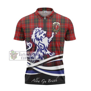 Orr Tartan Zipper Polo Shirt with Alba Gu Brath Regal Lion Emblem - Tartan Vibes Clothing