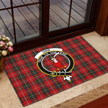 Orr Tartan Rubber Doormat with Family Crest