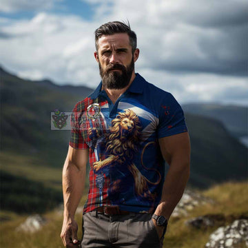 Orr Tartan Family Crest Men's Polo Shirt with Scottish Majestic Lion - Tartan Vibes Clothing