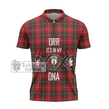Orr Tartan Zipper Polo Shirt with Family Crest DNA In Me Style - Tartan Vibes Clothing