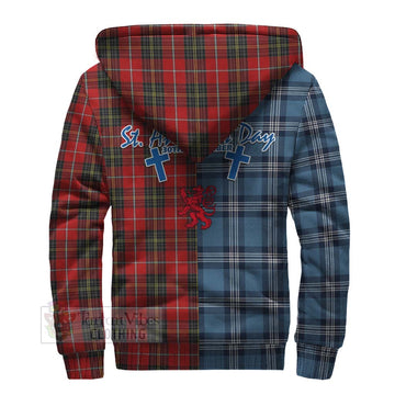 Orr Tartan Sherpa Hoodie Happy St. Andrew's Day Half Tartan Style - Tartan Vibes Clothing