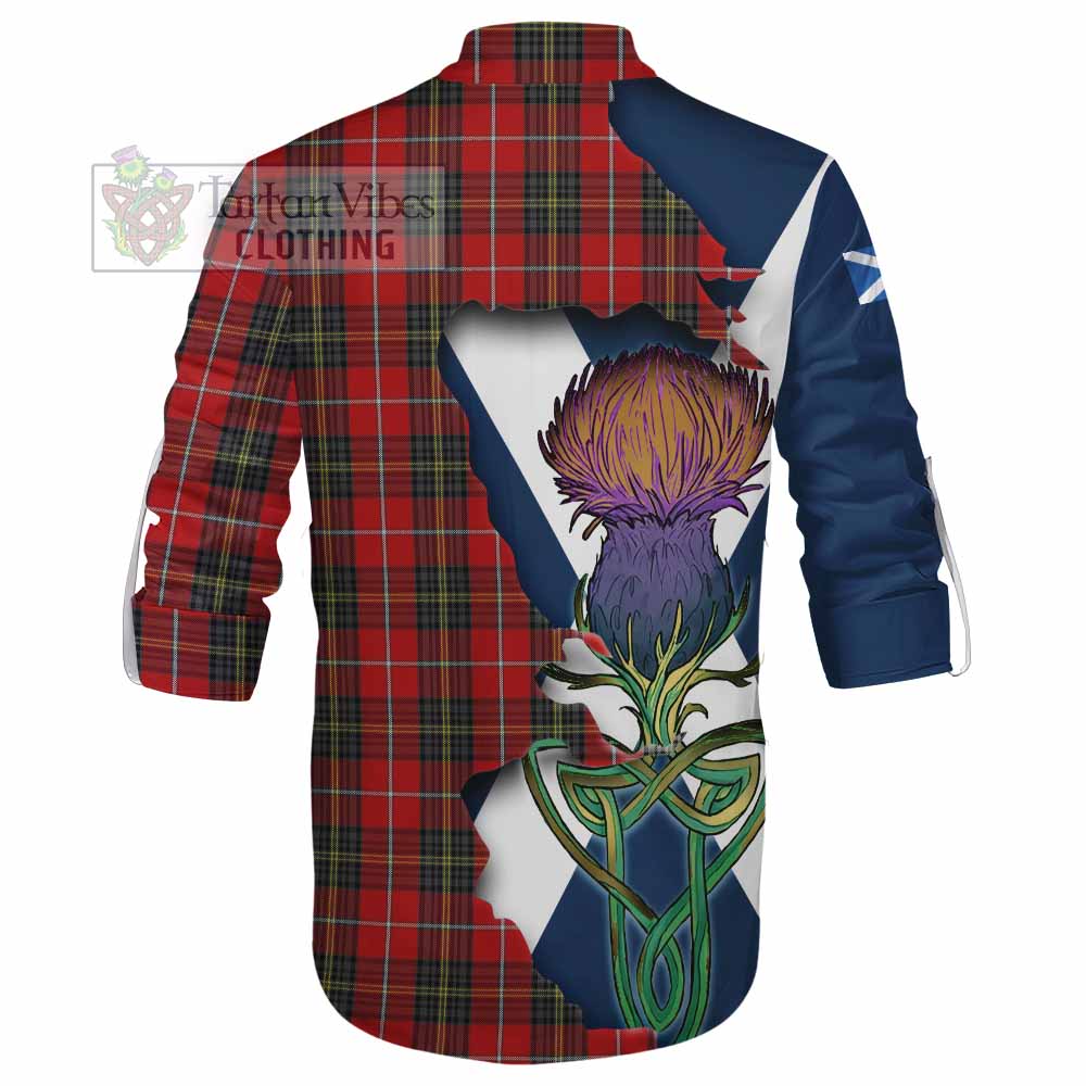 Tartan Vibes Clothing Orr Tartan Family Crest Ghillie Kilt Shirt Scottish Thistle Celtic Inspired