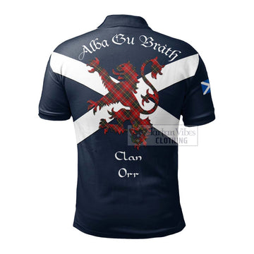 Orr Tartan Lion Rampant Polo Shirt Proudly Display Your Heritage with Alba Gu Brath and Clan Name - Tartan Vibes Clothing