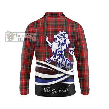 Orr Tartan Long Sleeve Polo Shirt with Alba Gu Brath Regal Lion Emblem - Tartan Vibes Clothing