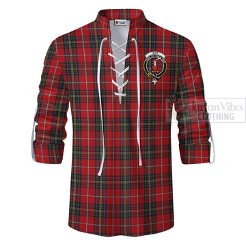Orr Tartan Ghillie Kilt Shirt with Family Crest and Bearded Skull Holding Bottles of Whiskey - Tartan Vibes Clothing