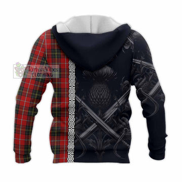 Orr Tartan Knitted Hoodie with Family Crest Cross Sword Thistle Celtic Vibes - Tartan Vibes Clothing