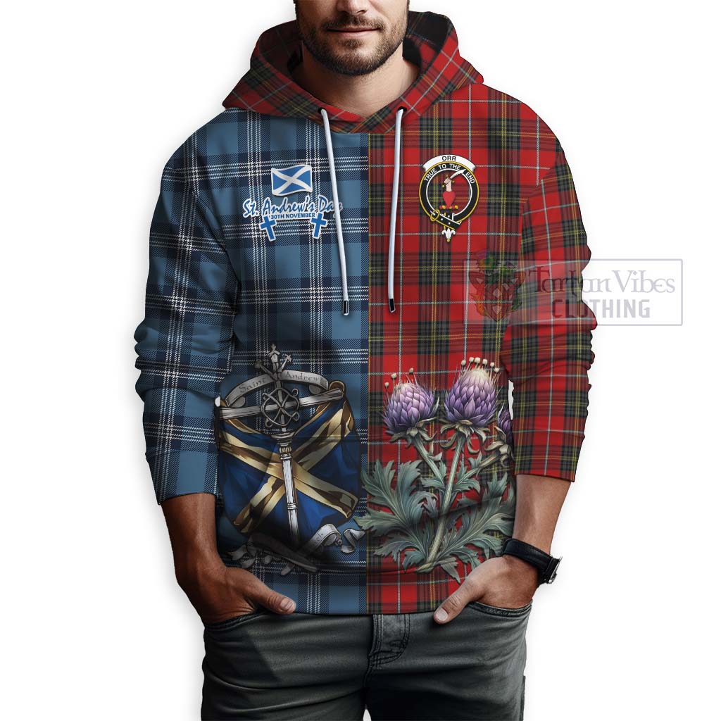 Orr Tartan Hoodie Happy St. Andrew's Day Half Tartan Style - Tartan Vibes Clothing