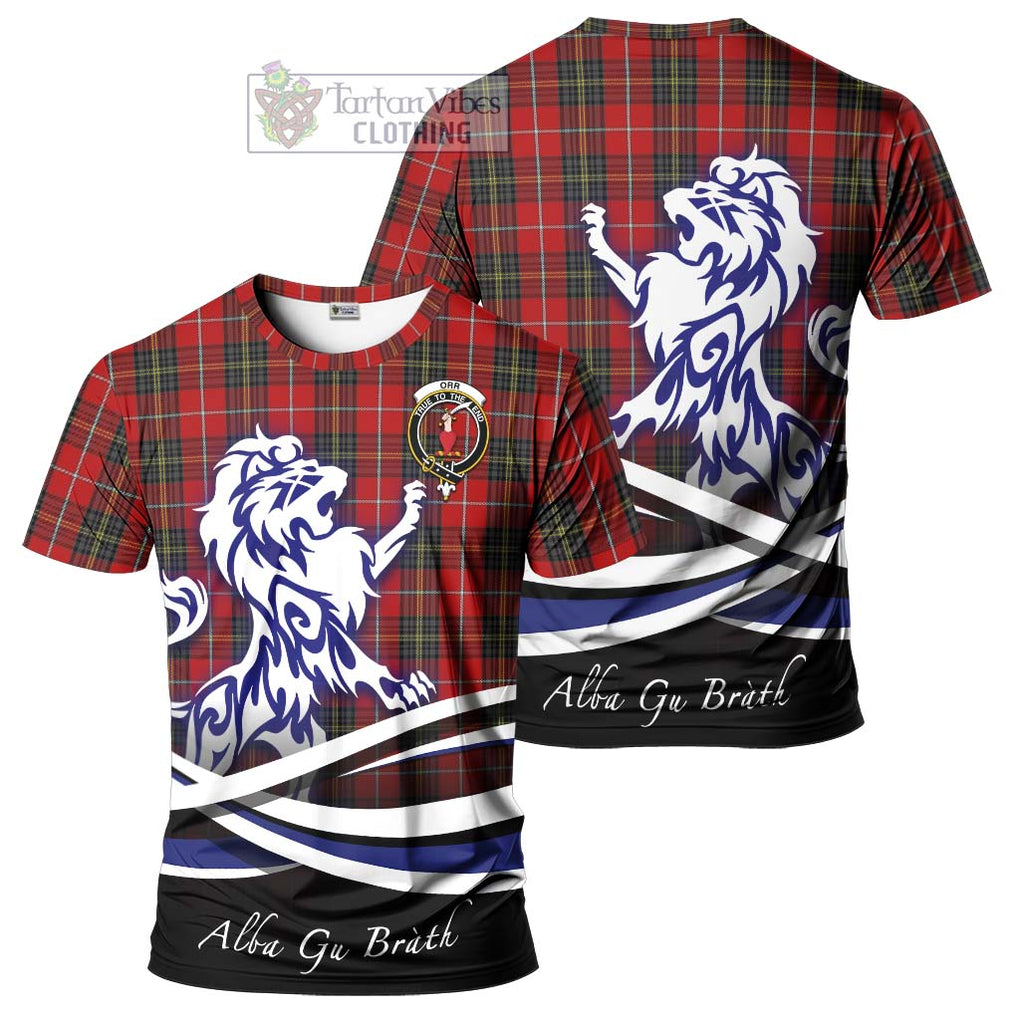 Orr Tartan Cotton T-shirt with Alba Gu Brath Regal Lion Emblem Women's Shirt - Tartan Vibes Clothing