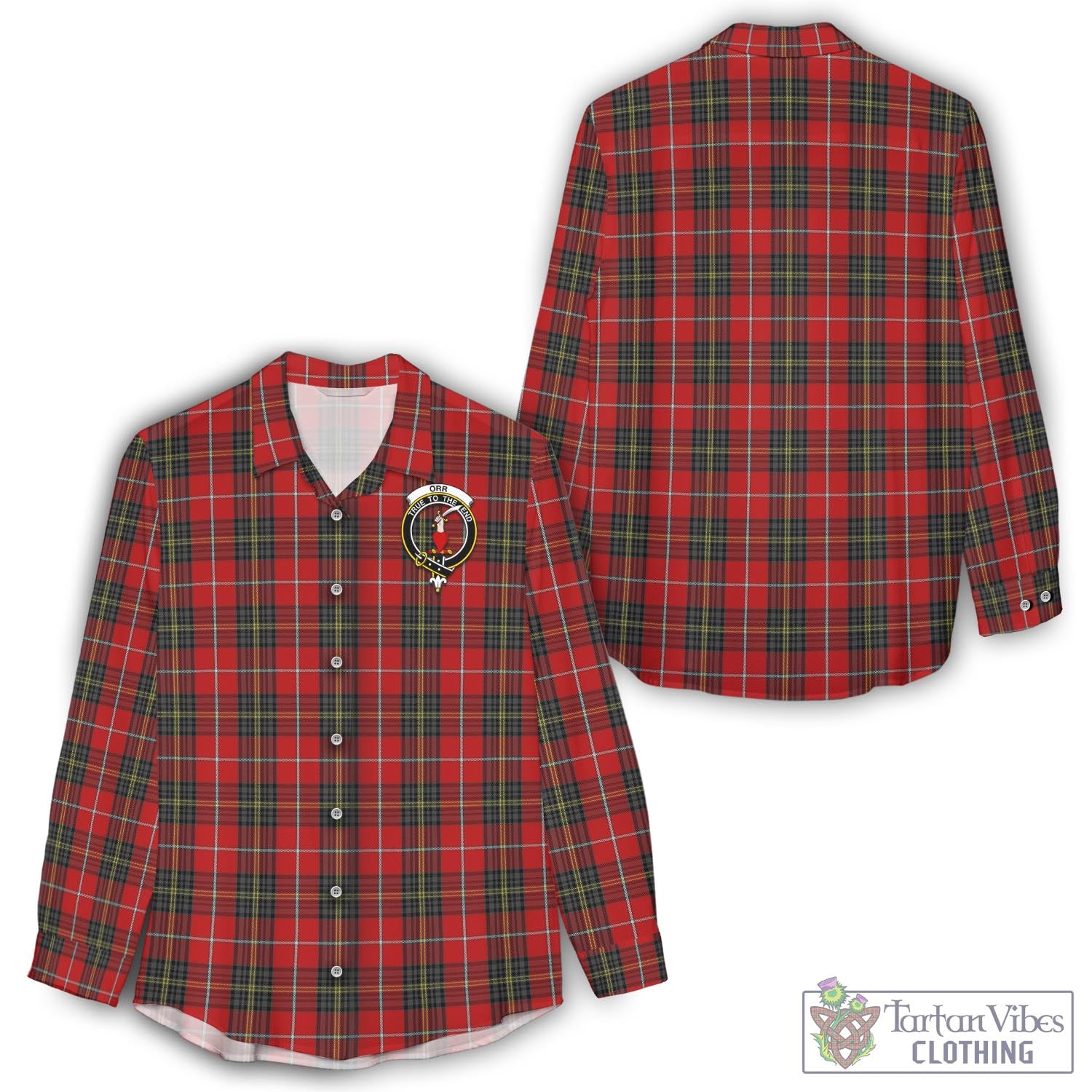 Orr Tartan Women's Casual Shirt with Family Crest - Tartan Vibes Clothing