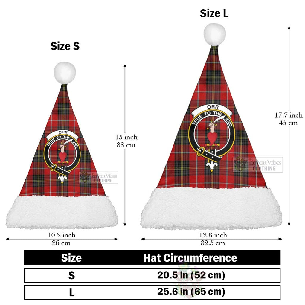 Orr Tartan Christmas Santa Hats with Family Crest Christmas Hat L 25.6in (65cm) - Tartan Vibes Clothing