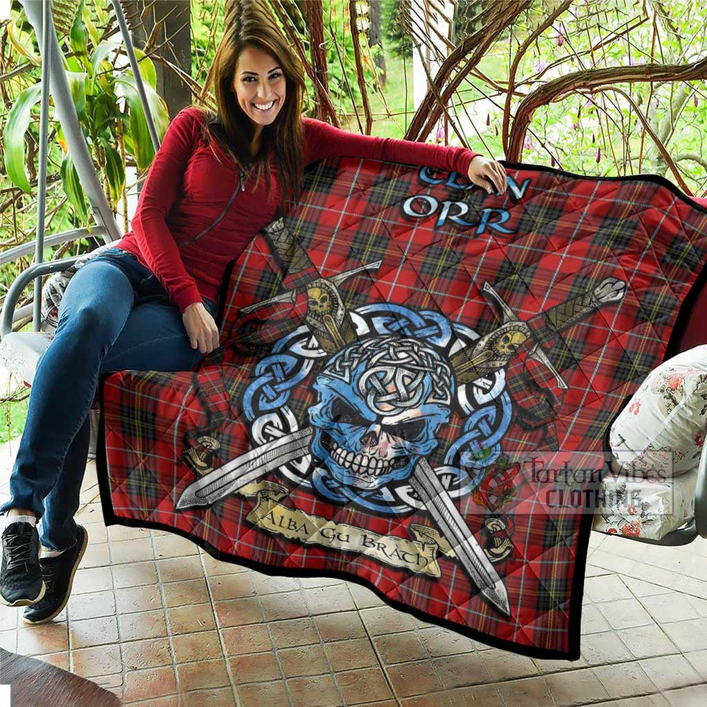 Orr Tartan Quilt with Celtic Skull Alba Gu Brath Style - Tartan Vibes Clothing