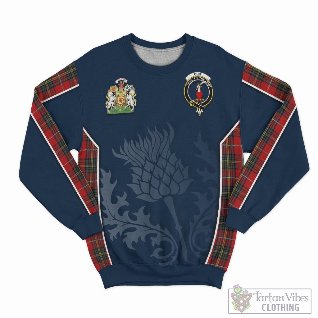 Orr Tartan Sweatshirt with Family Crest and Scottish Thistle Vibes Sport Style - Tartan Vibes Clothing