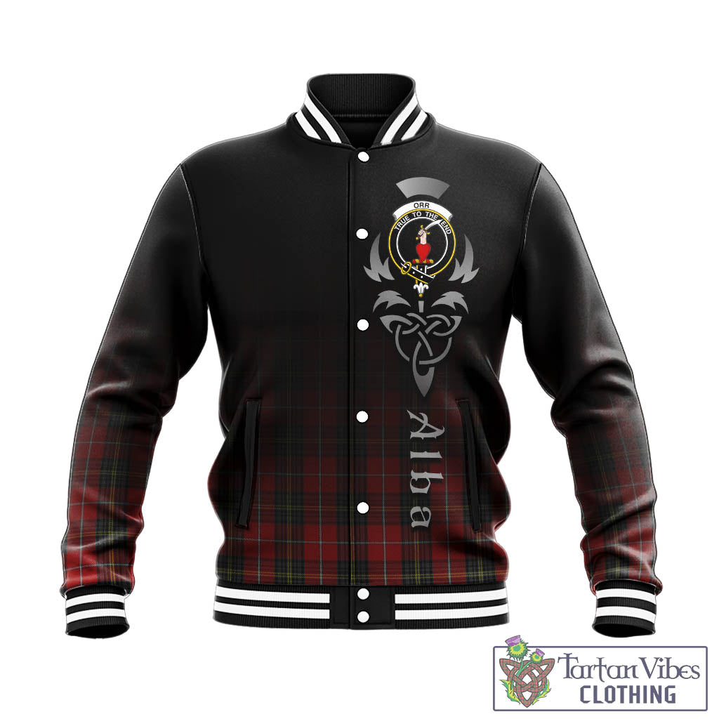 Orr Tartan Baseball Jacket Featuring Alba Gu Brath Family Crest Celtic Inspired - Tartan Vibes Clothing