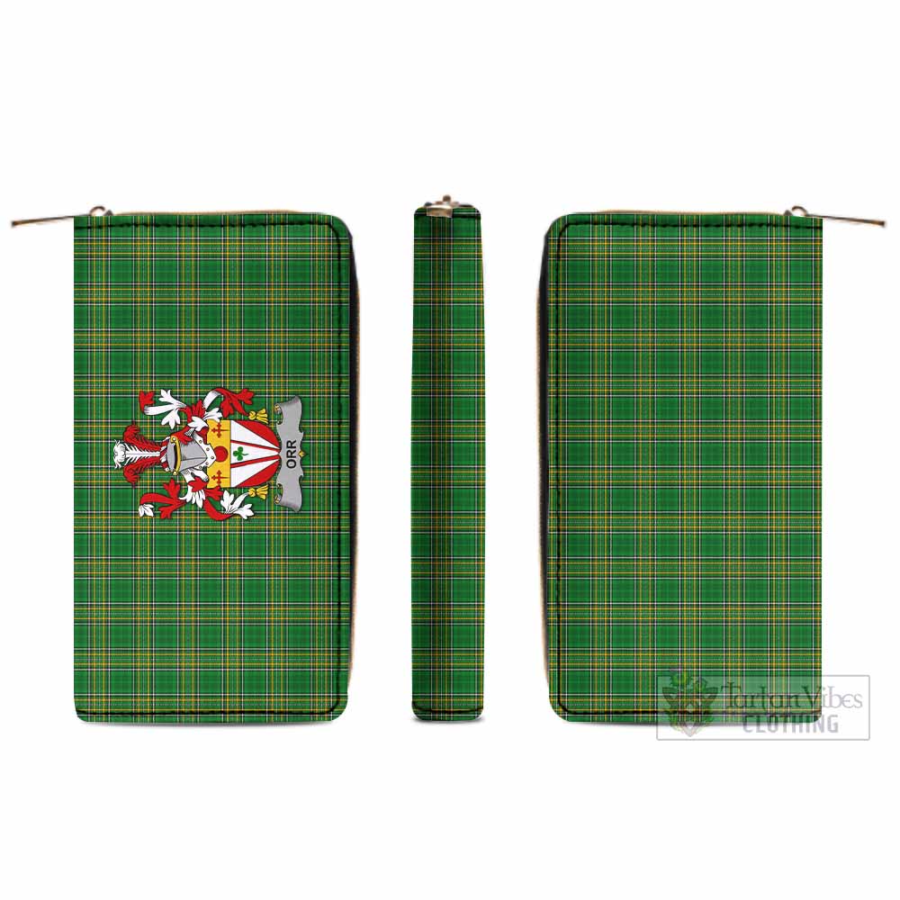 Tartan Vibes Clothing Orr Irish Clan Tartan Women's Leather Wallet with Coat of Arms