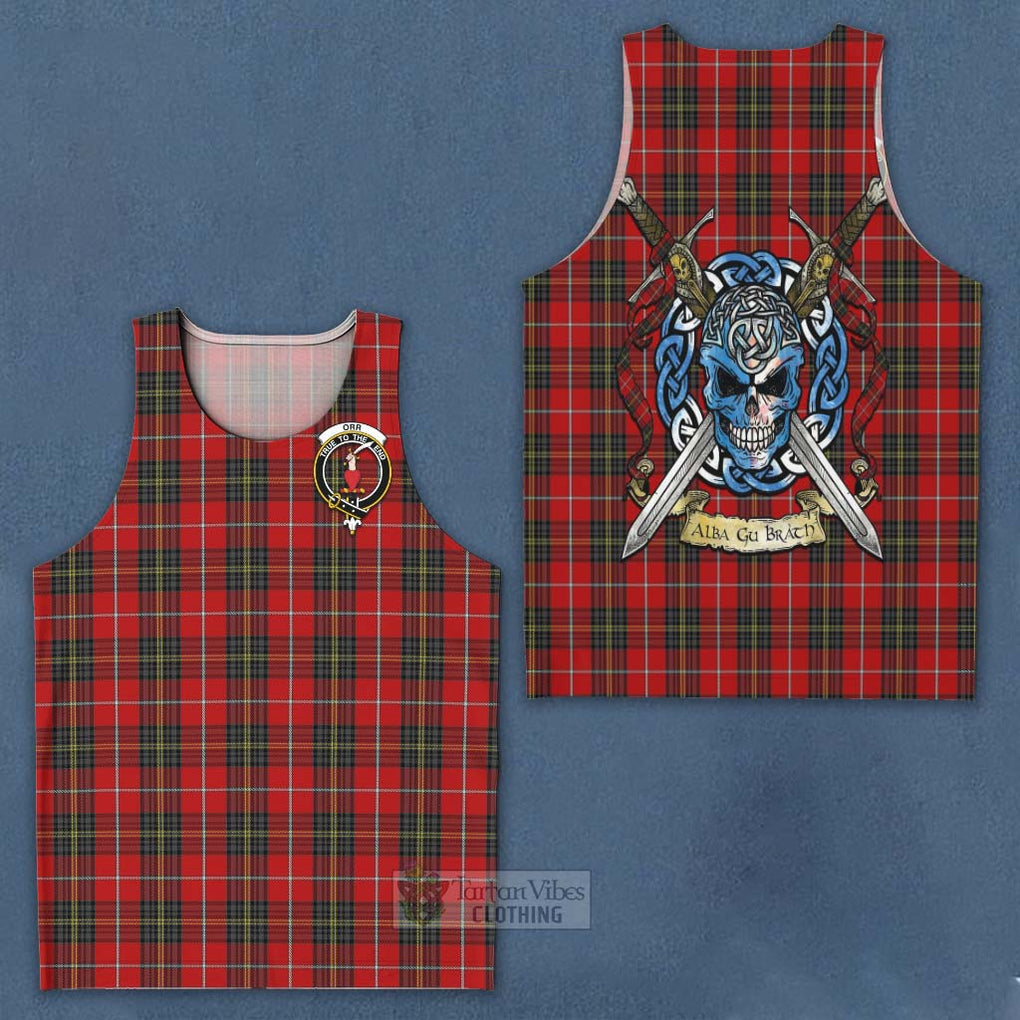 Orr Tartan Men's Tank Top with Family Crest Celtic Skull Style - Tartan Vibes Clothing