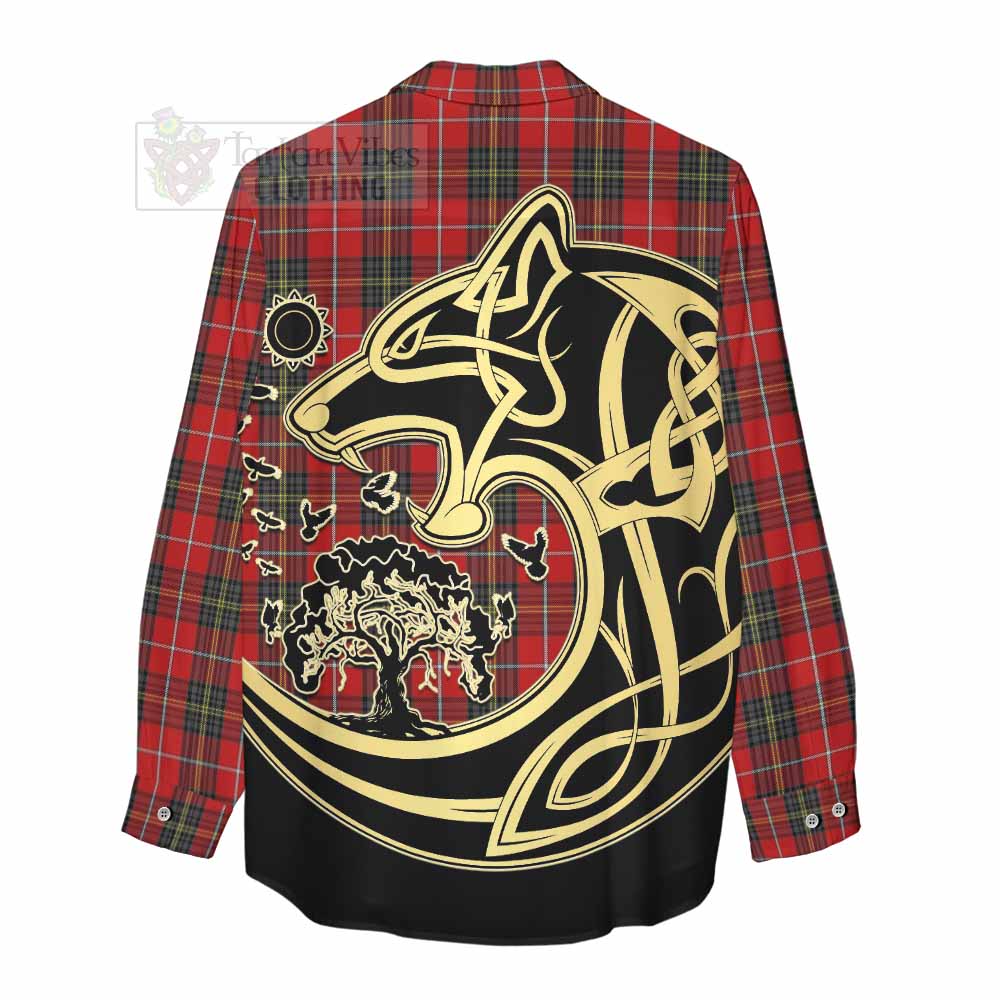 Orr Tartan Women's Casual Shirt with Family Crest Celtic Wolf Style - Tartan Vibes Clothing