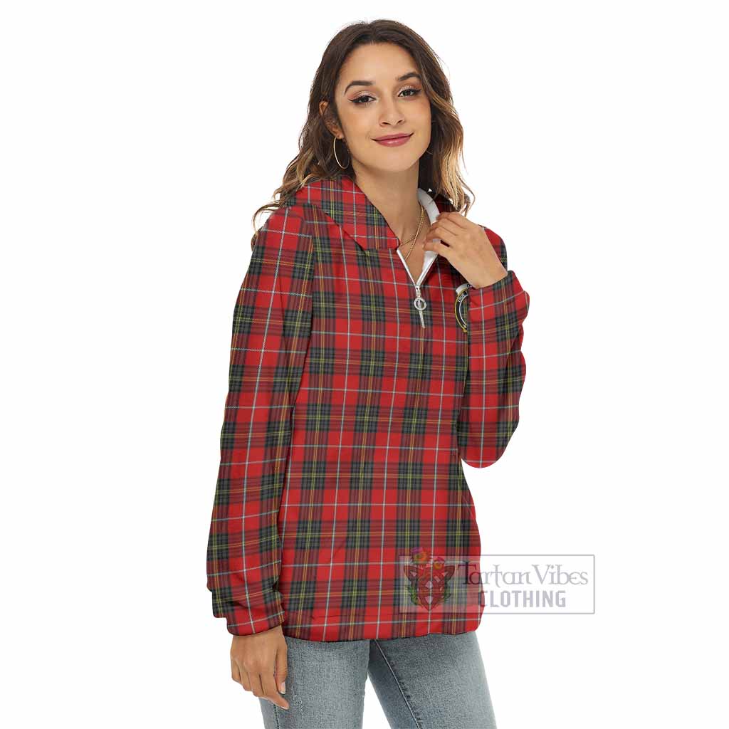 Tartan Vibes Clothing Orr Tartan Crest Women's Borg  Half Zip Fleece Hoodie