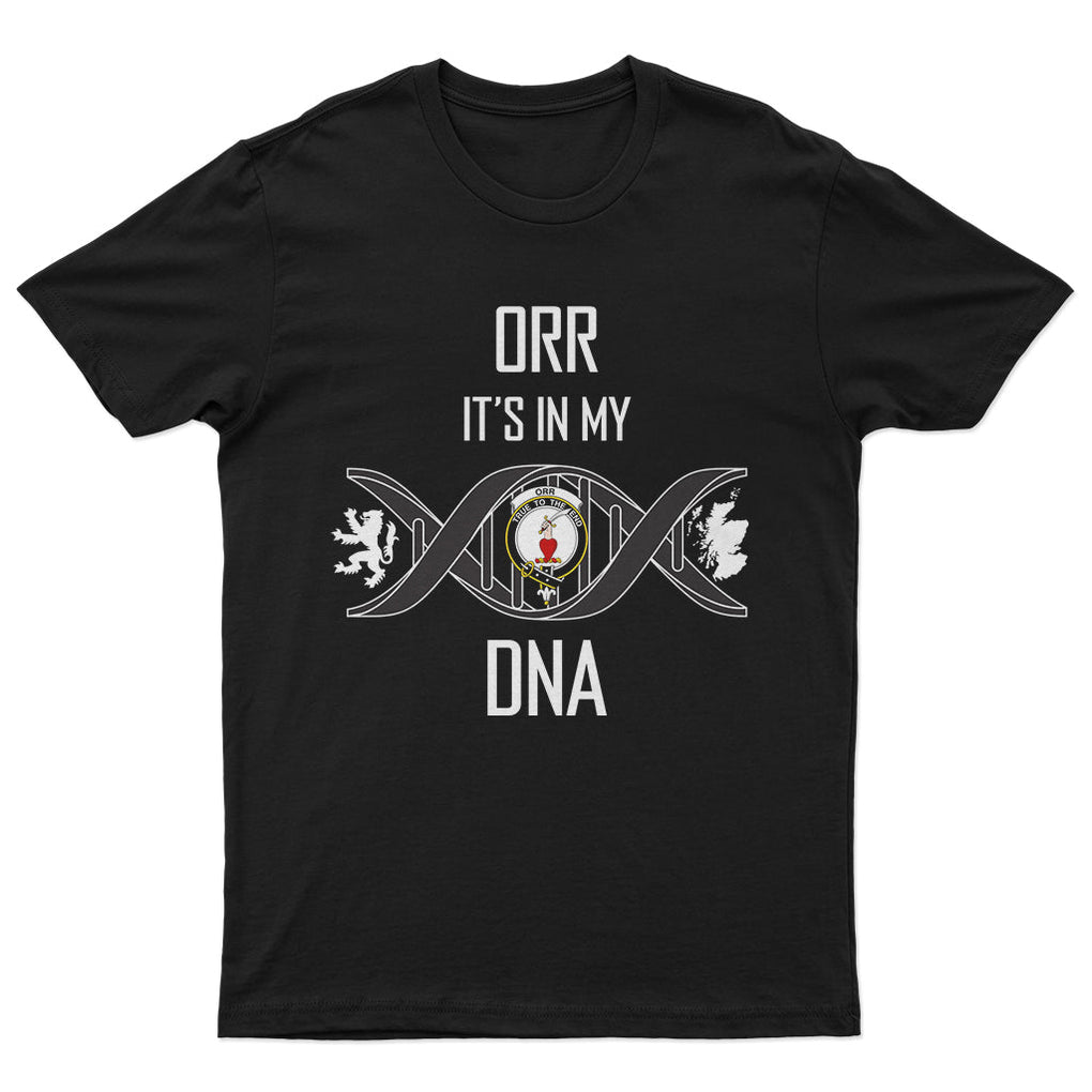 Orr Family Crest DNA In Me Mens Cotton T Shirt - 2D-tartanvibesclothing