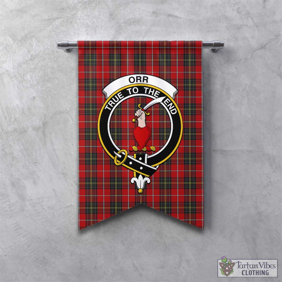 Orr Tartan Gonfalon, Tartan Banner with Family Crest - Tartan Vibes Clothing