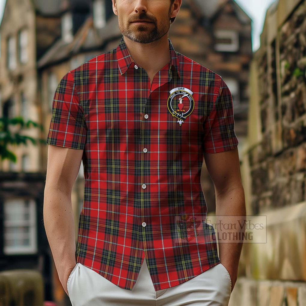 Orr Tartan Hawaiian Shirt with Family Crest Celtic Skull Style - Tartan Vibes Clothing