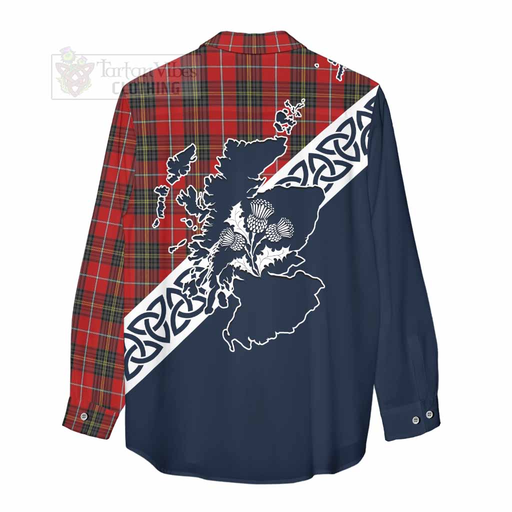 Orr Tartan Women's Casual Shirt Featuring Thistle and Scotland Map - Tartan Vibes Clothing