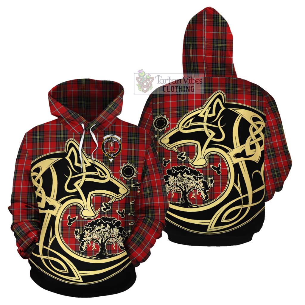 Orr Tartan Cotton Hoodie with Family Crest Celtic Wolf Style Zip Hoodie - Tartan Vibes Clothing