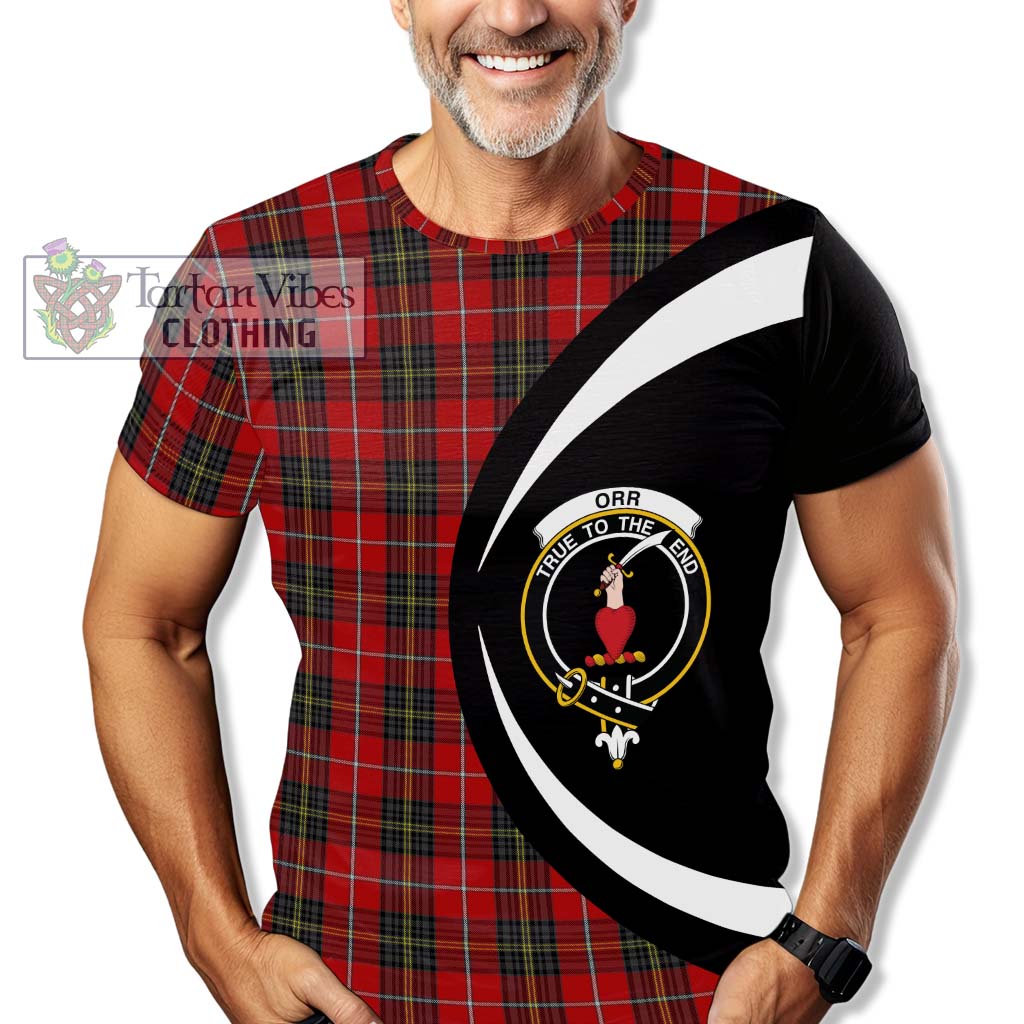 Orr Tartan T-Shirt with Family Crest Circle Style - Tartan Vibes Clothing