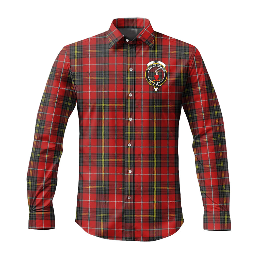 Orr Tartan Long Sleeve Button Up Shirt with Family Crest Men's Shirt - Tartan Vibes Clothing