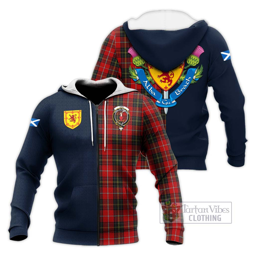 Orr Tartan Knitted Hoodie Alba with Scottish Lion Royal Arm Half Style Unisex Knitted Zip Hoodie - Tartan Vibes Clothing