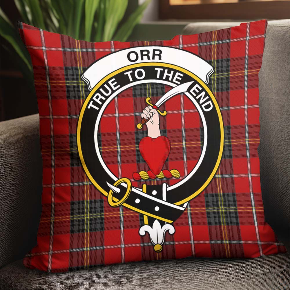 Orr Tartan Pillow Cover with Family Crest - Tartan Vibes Clothing