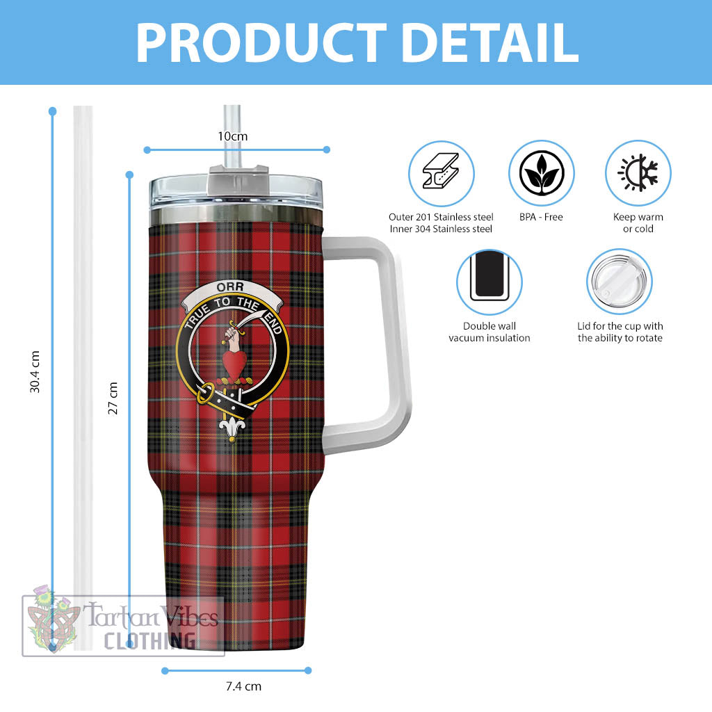 Orr Tartan Tumbler with Handle with Family Crest - Tartan Vibes Clothing