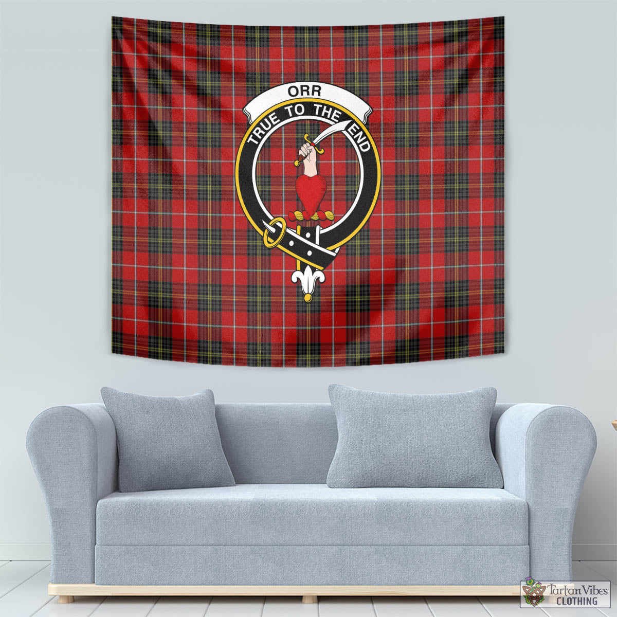 Orr Tartan Tapestry Wall Hanging and Home Decor for Room with Family Crest - Tartan Vibes Clothing