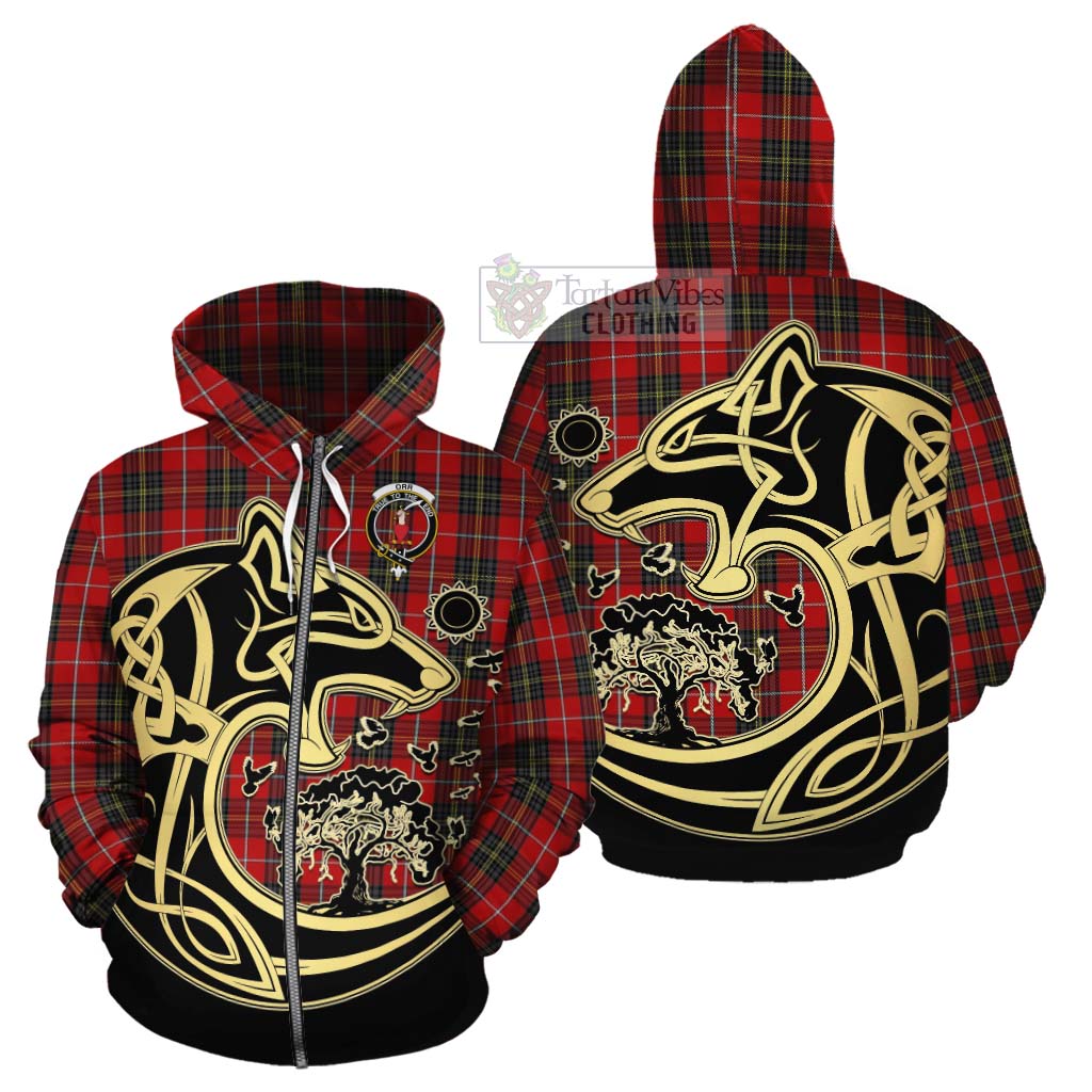 Orr Tartan Cotton Hoodie with Family Crest Celtic Wolf Style - Tartan Vibes Clothing
