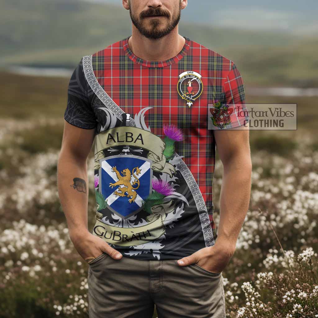 Orr Tartan Family Crest T-Shirt Lion Rampant Royal Thistle Shield Celtic Inspired - Tartan Vibes Clothing
