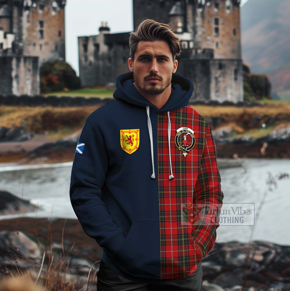 Orr Tartan Cotton Hoodie Alba with Scottish Lion Royal Arm Half Style - Tartan Vibes Clothing