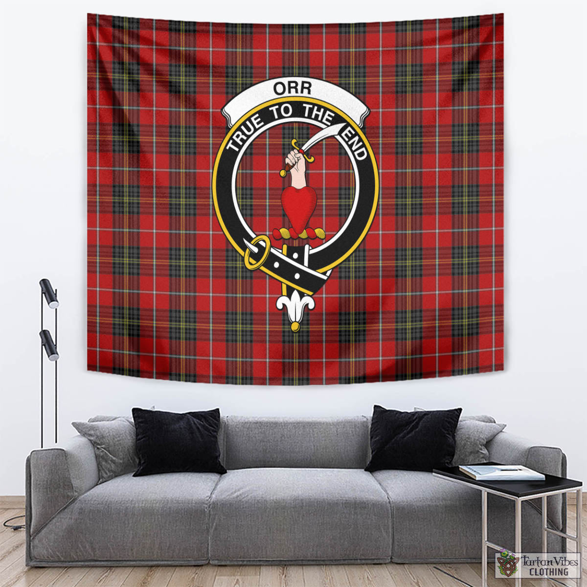 Orr Tartan Tapestry Wall Hanging and Home Decor for Room with Family Crest - Tartan Vibes Clothing