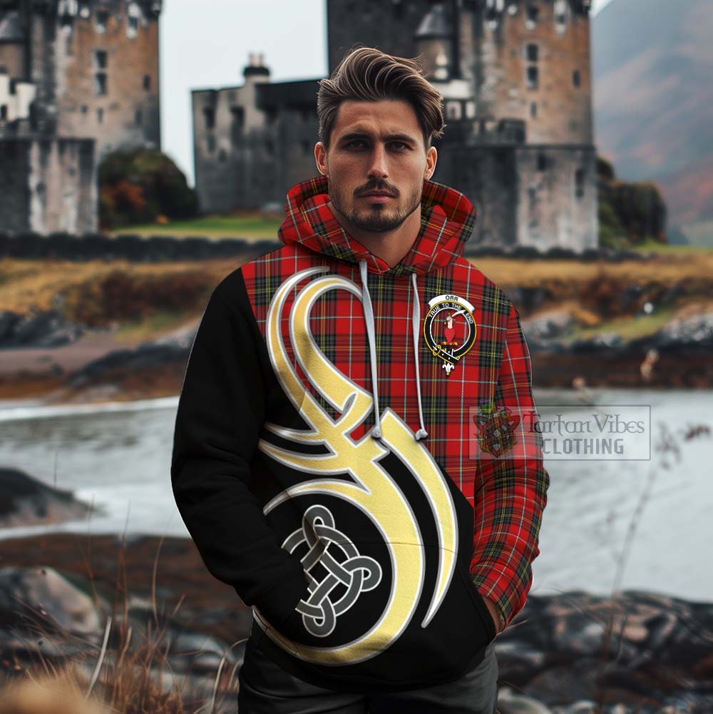 Orr Tartan Cotton Hoodie with Family Crest and Celtic Symbol Style - Tartan Vibes Clothing