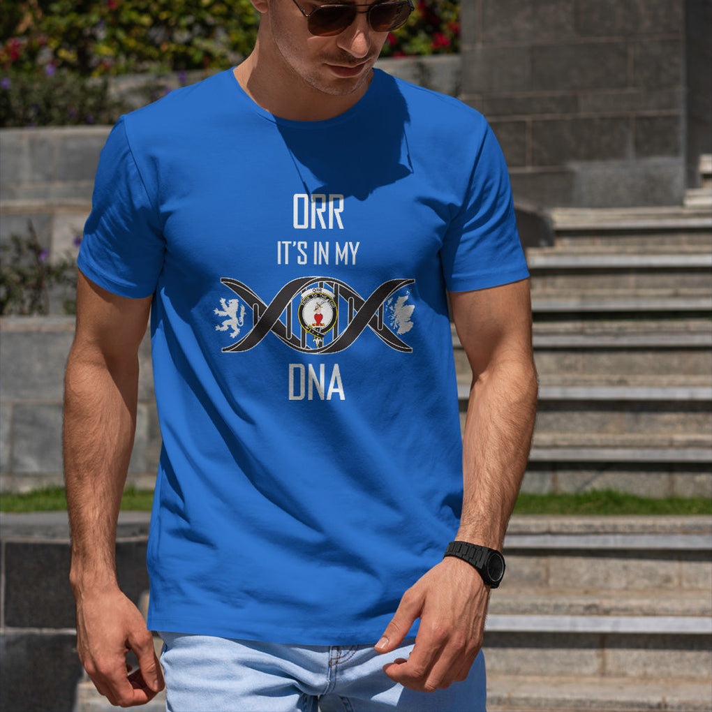 Orr Family Crest DNA In Me Mens Cotton T Shirt - 2D-tartanvibesclothing
