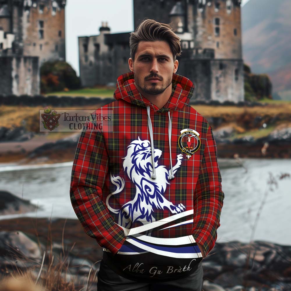 Orr Tartan Cotton Hoodie with Alba Gu Brath Regal Lion Emblem - Tartan Vibes Clothing