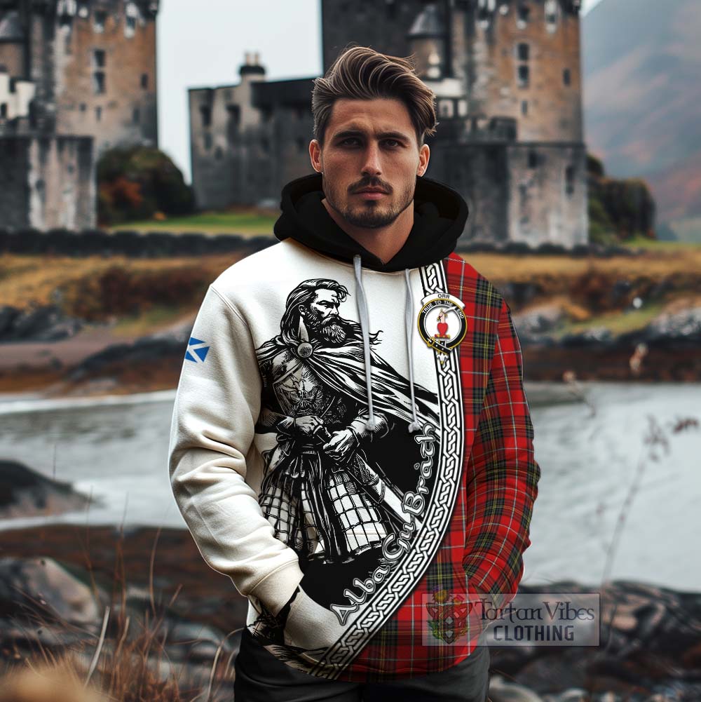 Orr Tartan Clan Crest Cotton Hoodie with Highlander Warrior Celtic Style - Tartan Vibes Clothing
