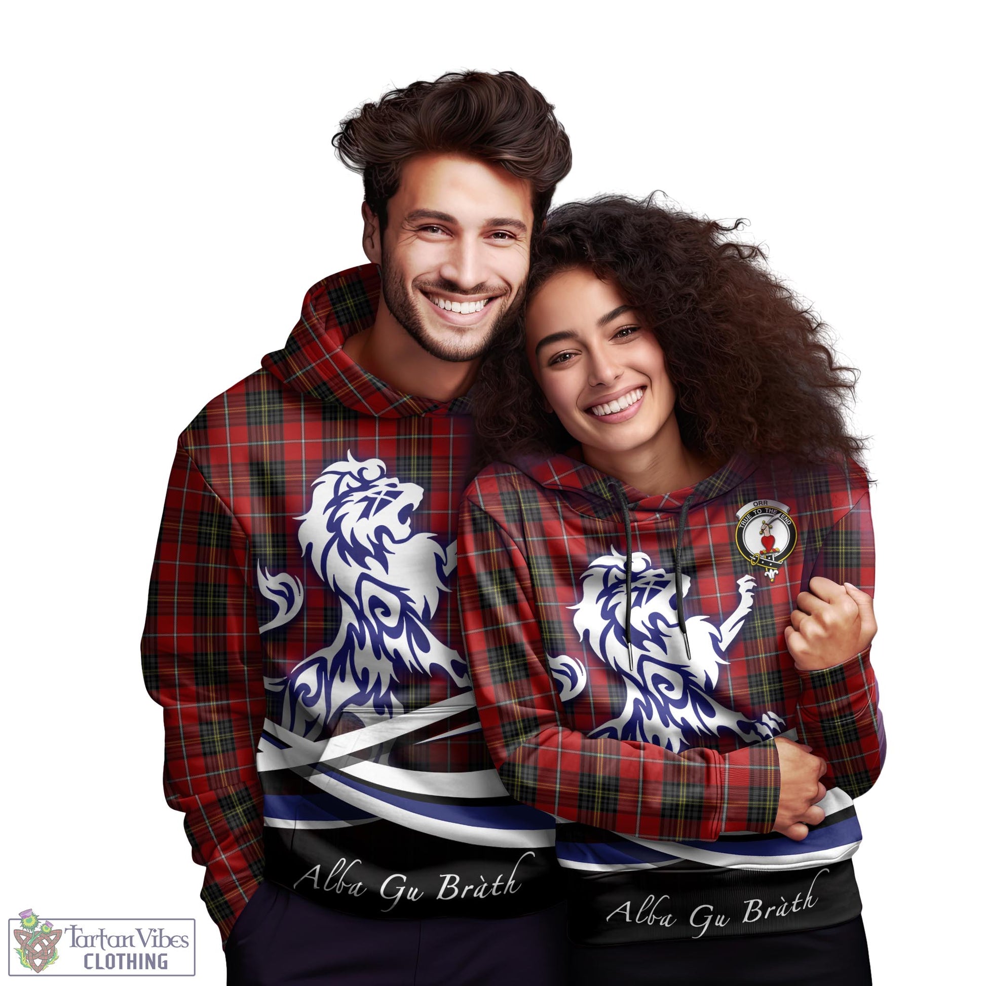 Orr Tartan Hoodie with Alba Gu Brath Regal Lion Emblem - Tartan Vibes Clothing