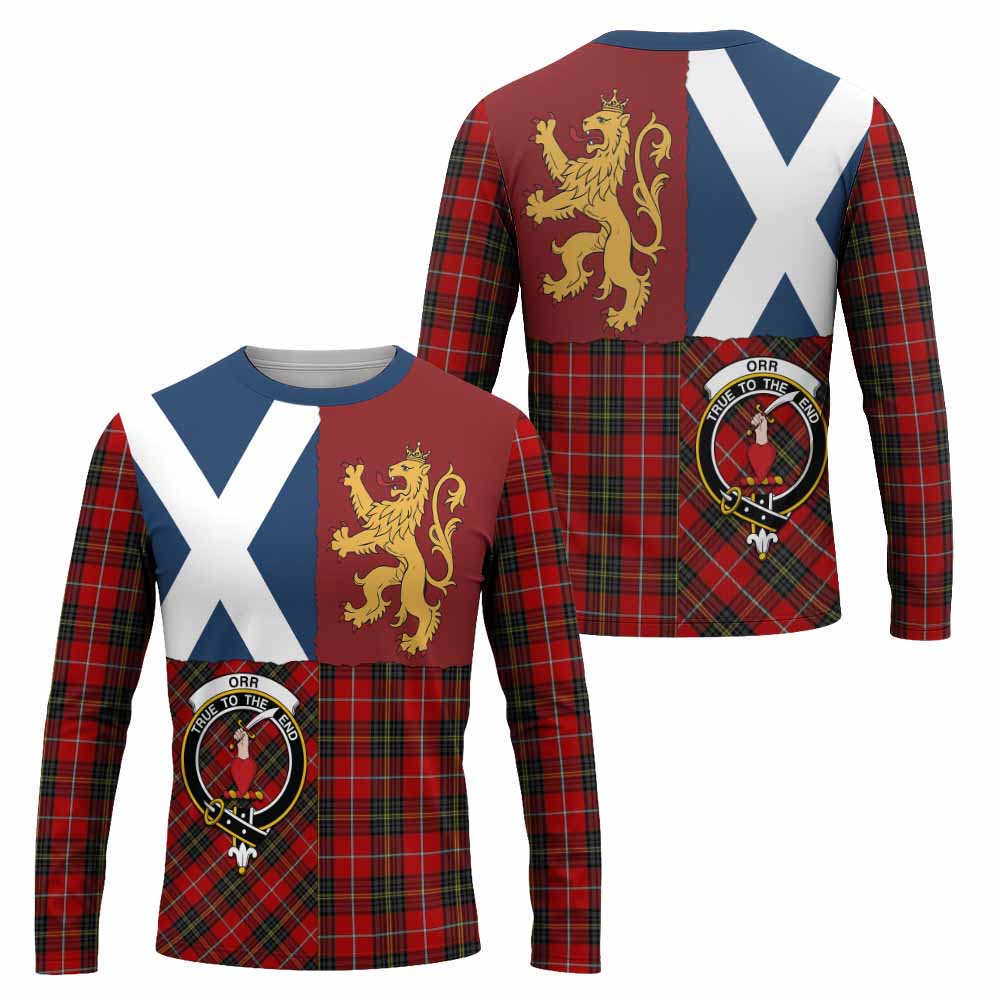 Orr Crest Tartan Long Sleeve T-Shirt with Lion Rampant Saltire Style