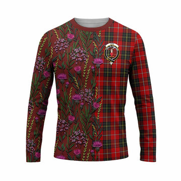 Orr Family Crest Tartan Long Sleeve T-Shirt Scottish Thistle Flower Pattern Half Style - Tartan Vibes Clothing