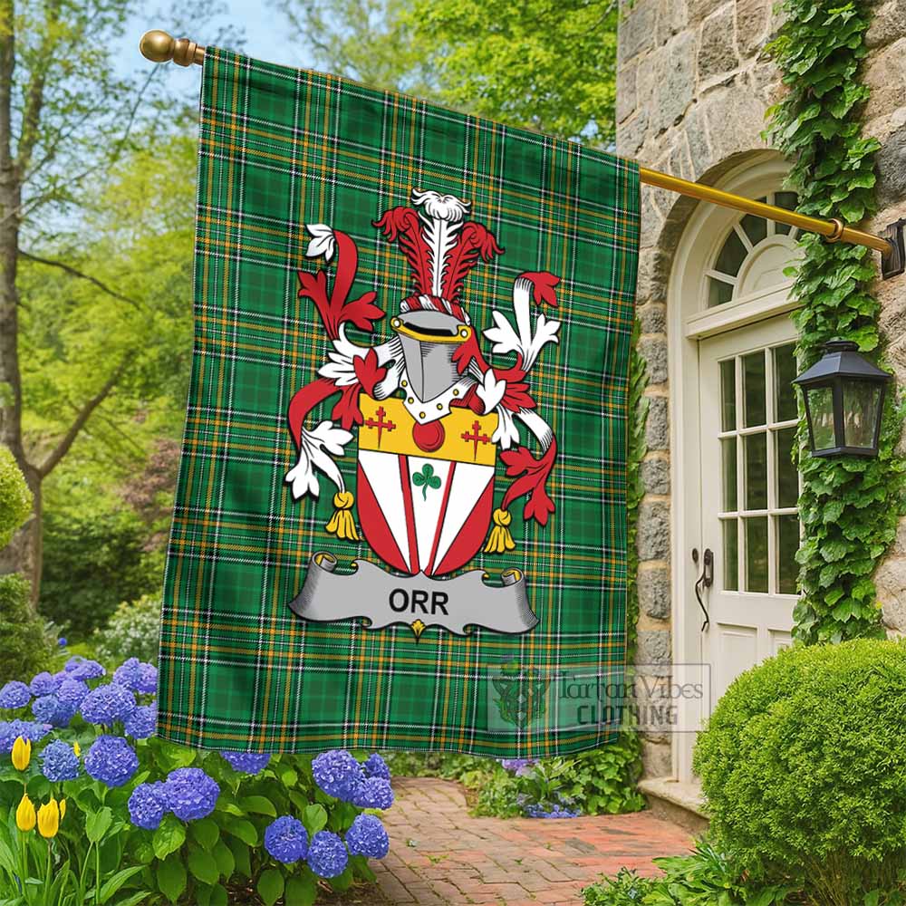 Orr Irish Clan Tartan Flag with Coat of Arms