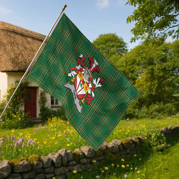 Orr Irish Clan Tartan House Flag with Coat of Arms